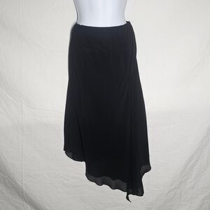 Vintage 90s chiffon assymetrical black gothic skirt